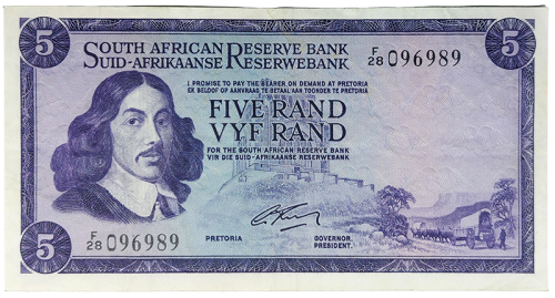 SA FIve Rand | Vyf Rand, F28, G Rissik (Free shipping)