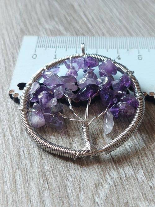 Amethyst Tree of Life Pendant - 5cm