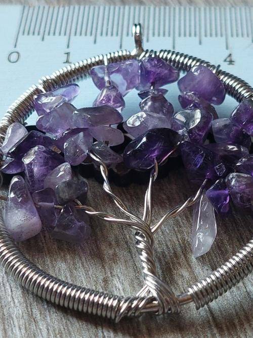 Amethyst Tree of Life Pendant - 5cm