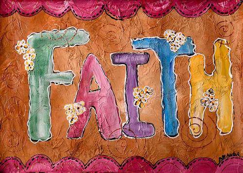 FAITH - Acrylic textured artwork (artist: Amanda) 420mm X 297mm
