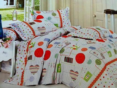6 Piece - Cotton Feel -Bed Linen - Queen Size- Duvet Cover Set