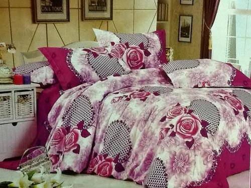6 Piece - Cotton Feel - Bed Linen - Queen Size- Duvet Cover Set