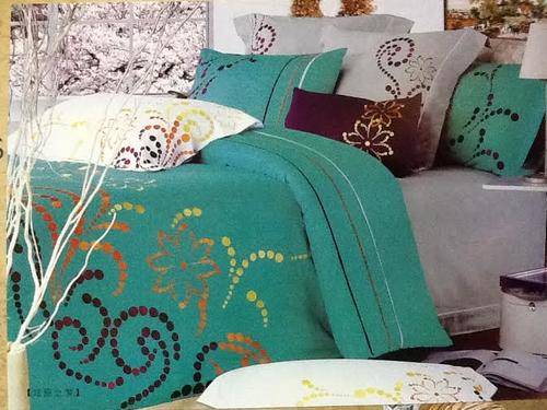 6 Piece - Cotton Feel -Bed Linen - Queen Size- Duvet Cover Set