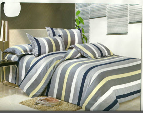 6 Piece - Cotton Feel - Bed Linen - Queen Size- Duvet Cover Set