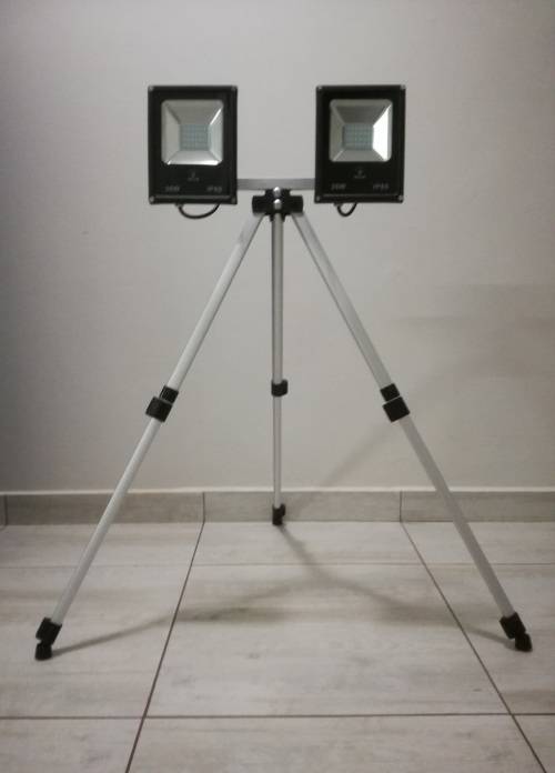 2 x IP65 30W LED Flood lights - 220v - Adjusstable stand fitted with 5m Cable (Self Made)