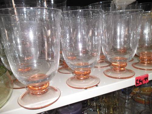 6 X salmon drinking glasses