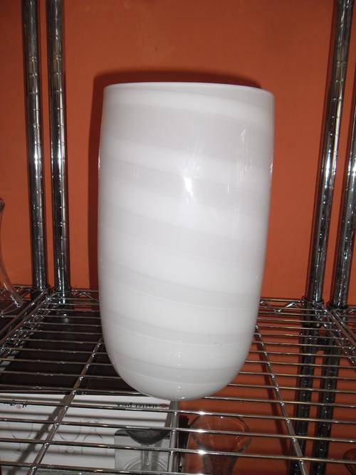 White glass retro vase