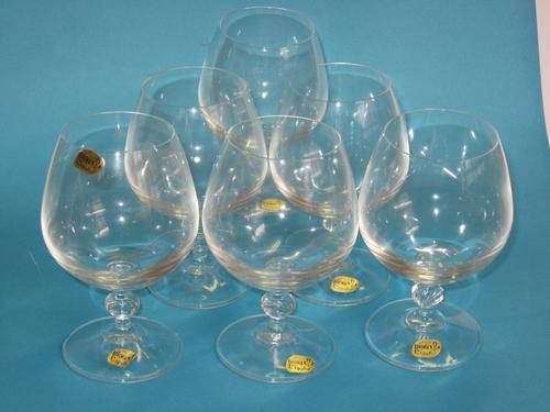 BOHEMIA CRYSTAL COGNAC GLASSES