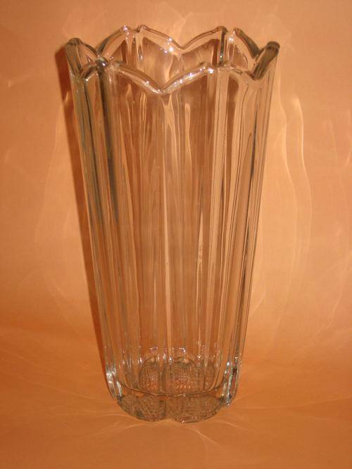 LARGE, THICK & HEAVY GLASS VASE