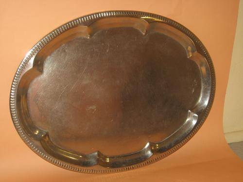 LARGE SILVER PLATED OVAL TRAY
