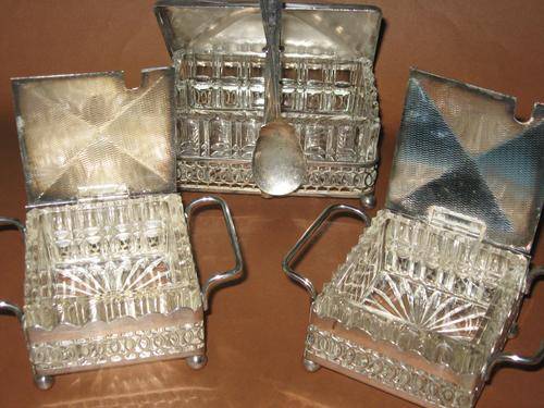 VINTAGE BREAKFAST SET - SilverPlate and Glass