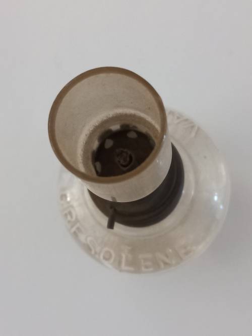 small antique kerosene lamp and glass holder