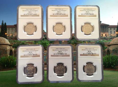 **R99 START** 1994 Presidential Inauguration R5 Coin Set ** MS61 to MS66 ** 6 Coin Set