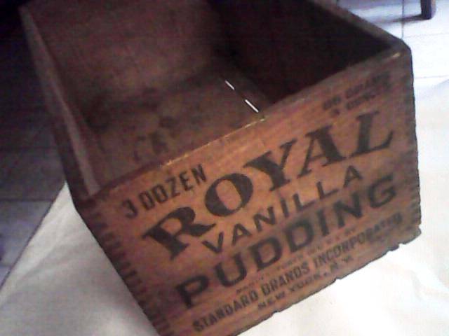 Antique "Royal Pudding" wooden stock crate - Crazy Wednesday!!!