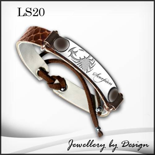 Thin Leather Strap with a rivoted Claw design stainless steel plate