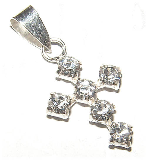 Sterling Silver SWAROVSKI CRYSTAL Cross Pendant!