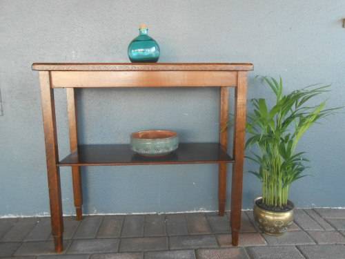 Unique Shape Restored Meranti Table (Top 31 x 75, stands 71cm tall)