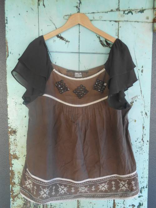 Brown Miladys Boho Top (Size 38)