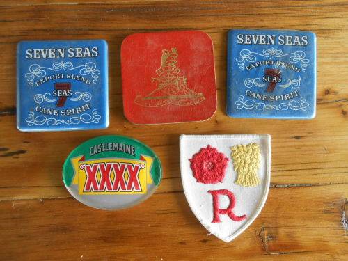 Vintage Bar Mats / Coasters / Badge for your Bar (Set of 5)