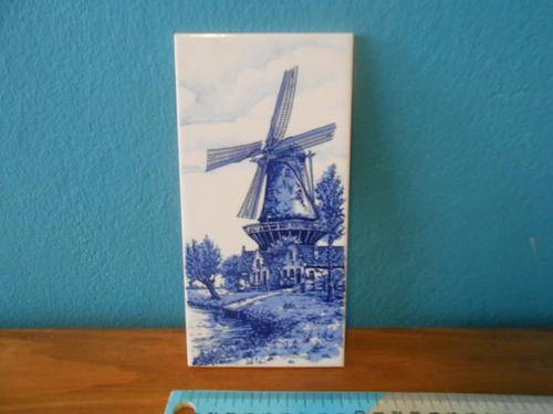 Delft Blue Hand Painted Tile with no chips or cracks (9 1/2 x 19cm 1/2)