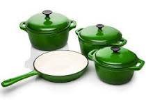 7 Piece Cast Iron Cookware Set - Enamel Coated
