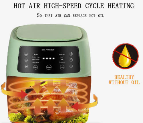Digital Electric 8L Air Fryer With Extra Large Capacity 2400W - BLACK ONLY