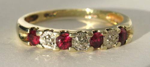 9ct gold ruby diamonds solid gold