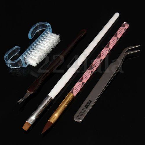 Acrylic Powder Glitter Nail Brush False Finger Pump Nail Art Tools Kit Set