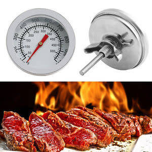 Stainless Steel Camping BBQ Grill Barbecue Camp Smoker Pit Cooking Thermometer