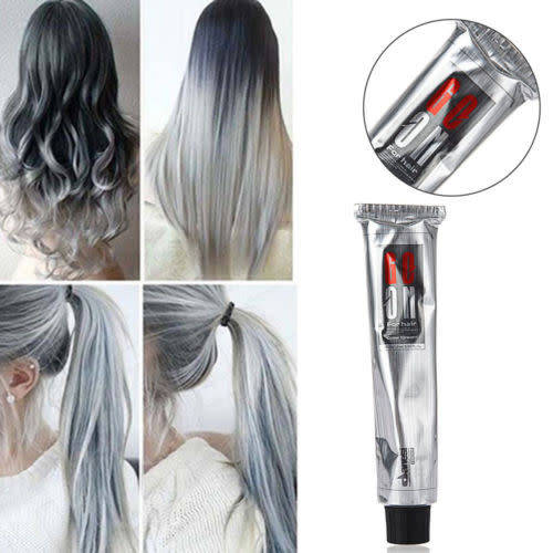 Temporary Grey silver DIY Hair Color Wax Mud Dye Cream 100ml  UNISEX