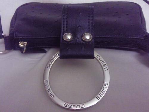 R2550 Guess by Marciano HANDBAG -Large Ring Multiple Engraved GUESS-Full Leather Black/Gold hardware