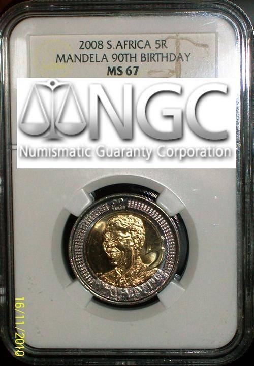 10 x MS67 - MANDELA 2008 B/DAY COINS - MS67 - BID PER COIN