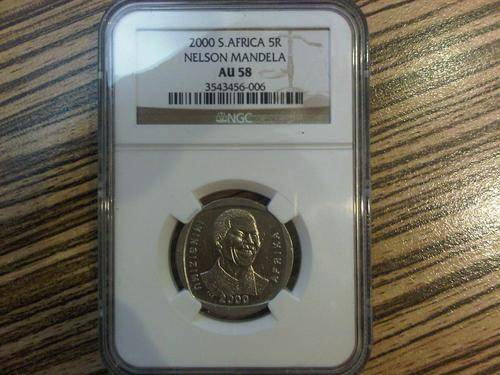 AU58 -  2000 SMILING MANDELA COIN - AU58