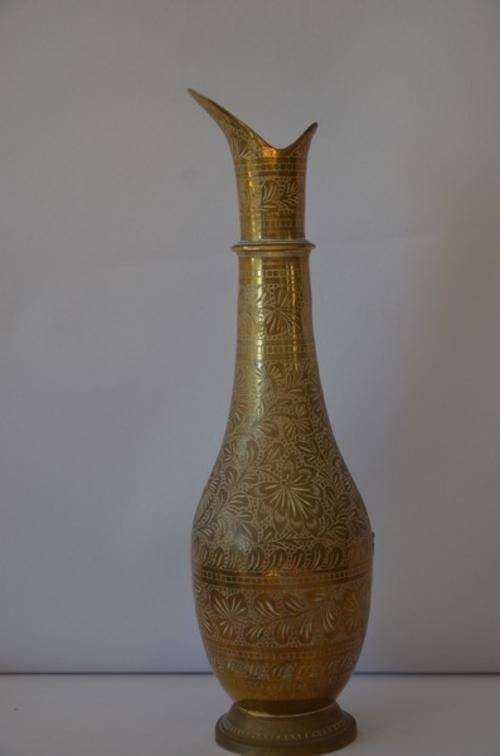 Beautiful decorated brass "vase"