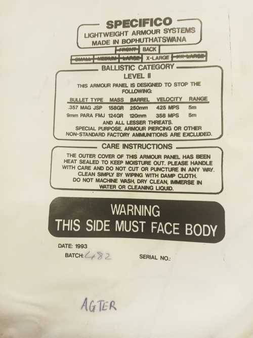 OD Bulletproof vest with plates XL