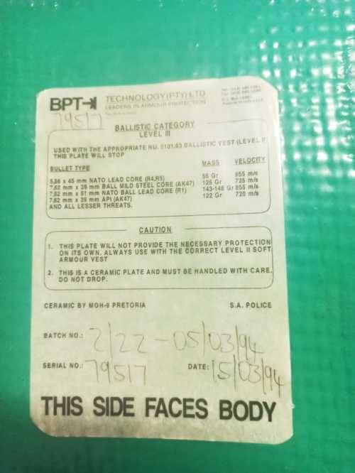 OD Bulletproof vest with plates XL