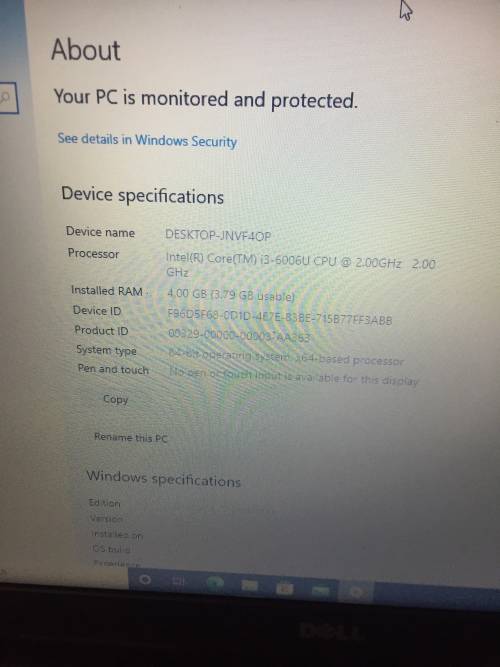 Dell vostro 3568 i3-6006U