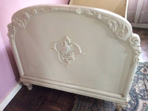 A Beautiful Vintage Sturdy Wooden Single Bed with Lovely Detail.