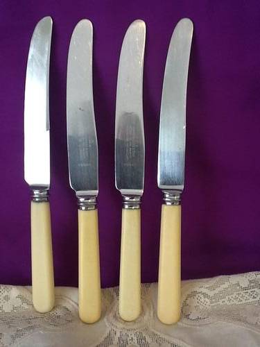 Four Medium Size Bone Handle Knives.
