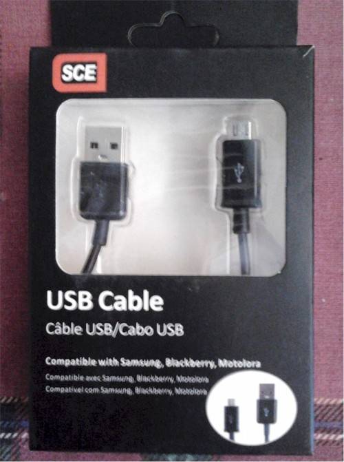 SCE USB charger cable compatible with Samsung, Blackberry, Motorola, etc.