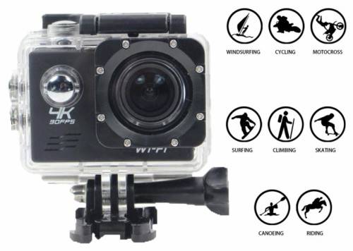 4K Ultra HD 30FPS Action Camera with WiFi and remote - up to 5 hours recording