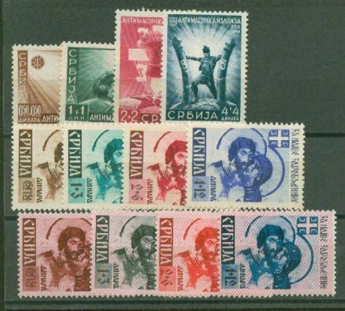 SERBIA-1941/2 VERY FINE MINT SETS SG G50-53 BOTH PAPERS !!! ETC