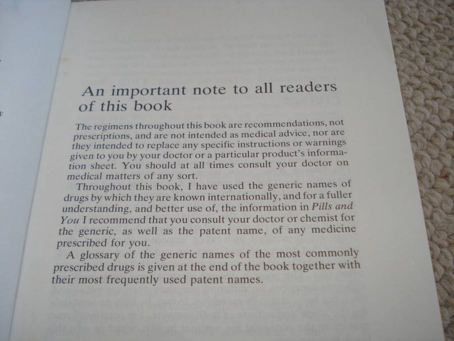 " PILLS AND YOU " SIGNED BY THE AUTHOR OF THE VITAMIN BIBLE-SEE BELOW