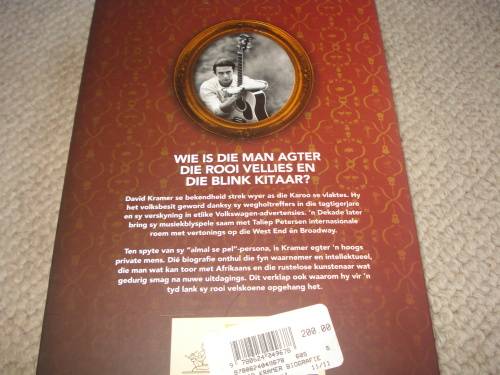 SCARCE BOOK " DAVID KRAMER-`n BIOGRAFIE " SIGNED COPY BY DAVID KRAMER.