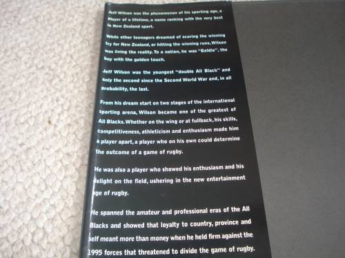 SCARCE BOOK " SEASONS OF GOLD " SIGNED BY ALL BLACKS STAR JEFF WILSON-READ POSTAGE BELOW