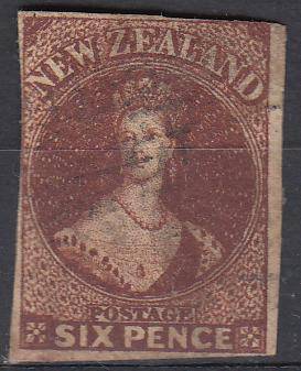 NEW ZEALAND-QV SCARCE STAMP WHICH LOOKS LIKE THE SG43 FINE USED   110 POUNDS