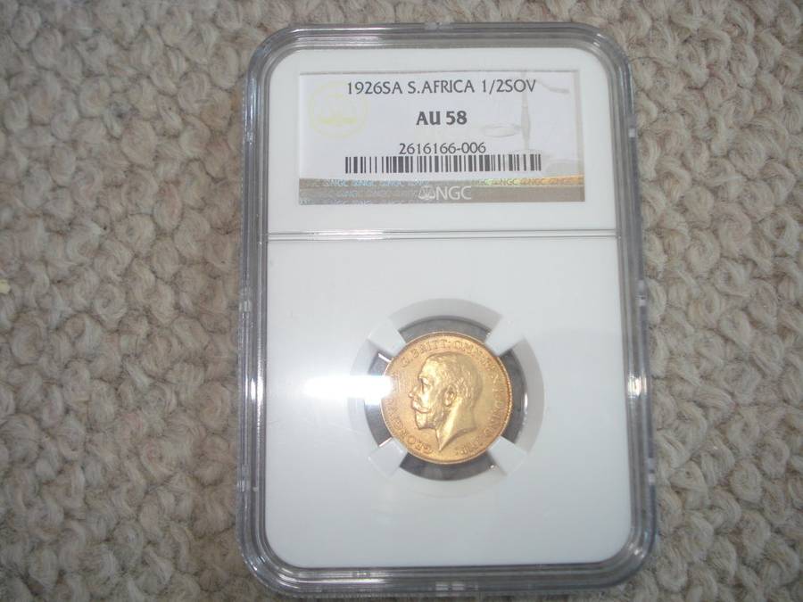 UNION-KGV-SCARCE 1926 1/2SOV   AU58  FINE GOLD COIN