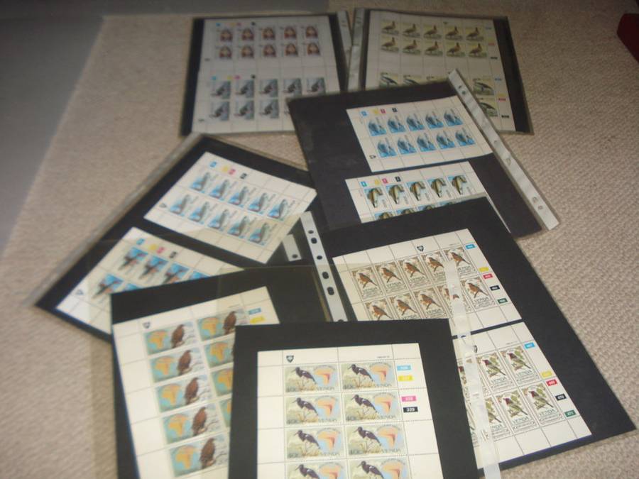 SCARCE BIRDS AND FISH FULL SHEETS OF 10-A TOTAL OF 28 SHEETS INCLUDING 1987 BIRDS-R1200.00+++
