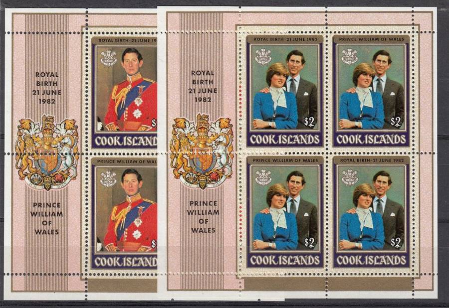 LADY DI-COOK ISL TWO SCARCE SHEETS -SUPERB UNMOUNTED MINT