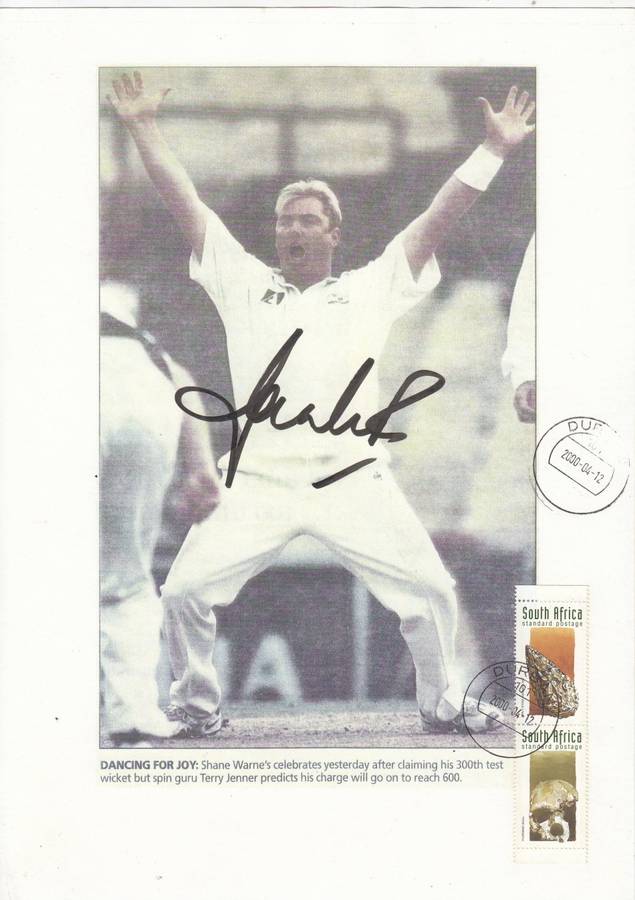 VERY SCARCE SIGNATURE SHANE WARNE   ON LOVELY A4 SIZE ALL GENUINE !!